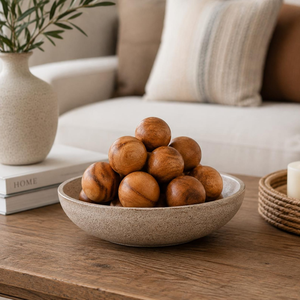 FAIZA CRAFT Boules rondes en bois massif naturel personnalisées avec motif végétal pour la décoration de la maison - Design floral et botanique - Product Image 2