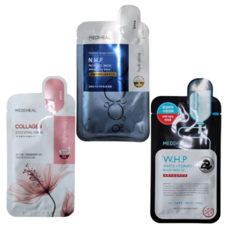 Masque en gel Mediheal Collagen Essential + W.H.P Black EX + N.M.F Nude, lot de 10 masques chacun, 30 masques au total, 3 unités, en promotion - Product Image 1