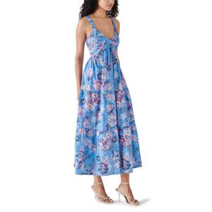 Robe midi décontractée vintage pour femme en polyester/coton, lavable, avec fermetures éclair, col contrastant, coupe évasée, pour usage quotidien, style pakistanais - Product Image 2
