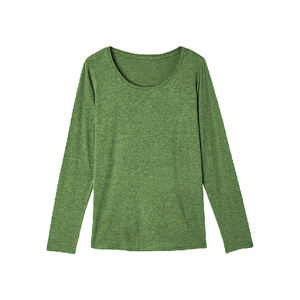 เสื้อยืดคอกลมแขนยาวสำหรับผู้หญิงใส่ได้ทุกฤดูทำจากผ้าฝ้ายผสมแบบคลาสสิก - Product Image 2