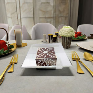 Soporte de pastel con incrustaciones de madera de lujo para fiestas, herramientas económicas para pastel de bodas con parte superior acrílica decorativa para el hogar - Product Image 3