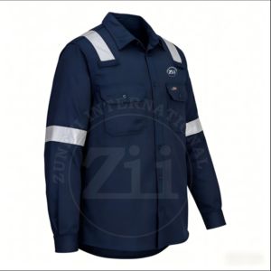 Hi-Vis Men's Industrial Breathable <b>Flame</b> Resistant FR Welding Work <b>Shirt</b> Level Protection 300-500C Heat Resistance Cotton - Product Image 3