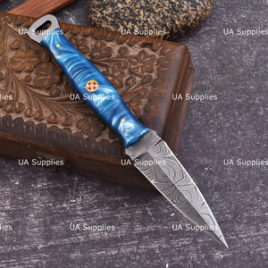 UA Supplies Industriequalität Maßgefertigtes Handgemachtes Damaszener Stahl OEM ODM Anpassbares Speerspitzen-EDC Outdoor Selbstverteidigungs-Messer - Product Image 4