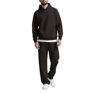 High Quality Custom Men's Heavyweight French Terry Fleece Hooded Acid Wash Oversized Baggy Tracksuits - Product Image 1