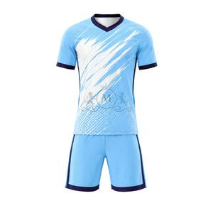 Ensemble de maillot de football rose pour homme, col en V, manches courtes, imprimé géométrique sublimé, évacuation de l'humidité, vêtements toutes saisons - Product Image 4