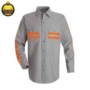 Camisa de Trabajo de Manga Larga de Alta Visibilidad con Reflectores de Seguridad para Construcción, Personalizable con Logotipo - Product Image 3