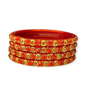 Bracelets de créateur 2026 tendance en métal plaqué or avec perles d'imitation orange, élégants pour mariages et soirées, prix de gros premium - Product Image 1