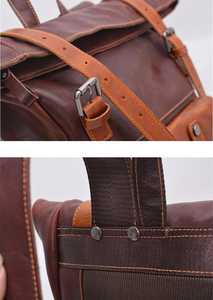 durable Premium Quality Slim Fit Leather Anti-Theft Roll Top <b>Backpack</b> Fashion Bag Unisex Waterproof High End Stylish Daily Bags - Product Image 5
