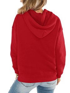 Sudadera con capucha personalizada de felpa antiencogimiento para mujer, estilo casual para otoño e invierno. Composición del material: 95% poliéster. - Product Image 5