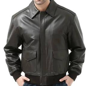 PIHA SPORTS Men's Brown Genuine Leather Eco-friendly Color Blocking Moto Jacket Stand Collar Zipper Closure Regular Fit Winter - Product Image 6