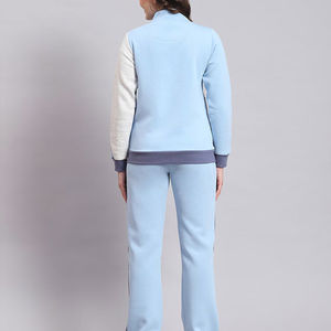 Ensemble de survêtement d'hiver pour femmes grande taille, couleur unie, sweat-shirt 100% coton avec pantalon de jogging deux pièces - Product Image 4