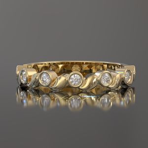 Anillo de Moissanita de Media Eternidad, Anillo de Boda de Moissanita de Oro Sólido, Anillo de Aniversario, Anillo para Mujer, Anillo Apilable - Product Image 1