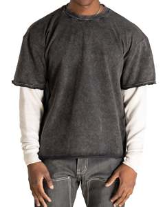 Camiseta de Manga Corta para Hombre de Alta Calidad, con Logotipo Personalizado, Impresión por Serigrafía, 240 Gramos, Corte Holgado, Poliéster/Algodón - Product Image 3