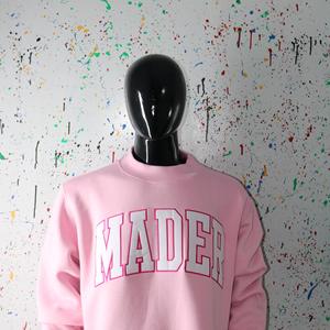 Sudadera MADER PINK con cuello alto 100% BLANCA con apliques bordados, sudadera de cuello ancho URBAN PRODUCTIONS - Product Image 5