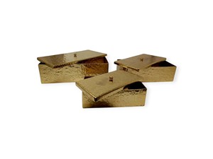 Juego de Cajas Decorativas de Metal Dorado de Lujo, Caja de Almacenamiento Rectangular de Aluminio Texturizado con Tapa - Product Image 2