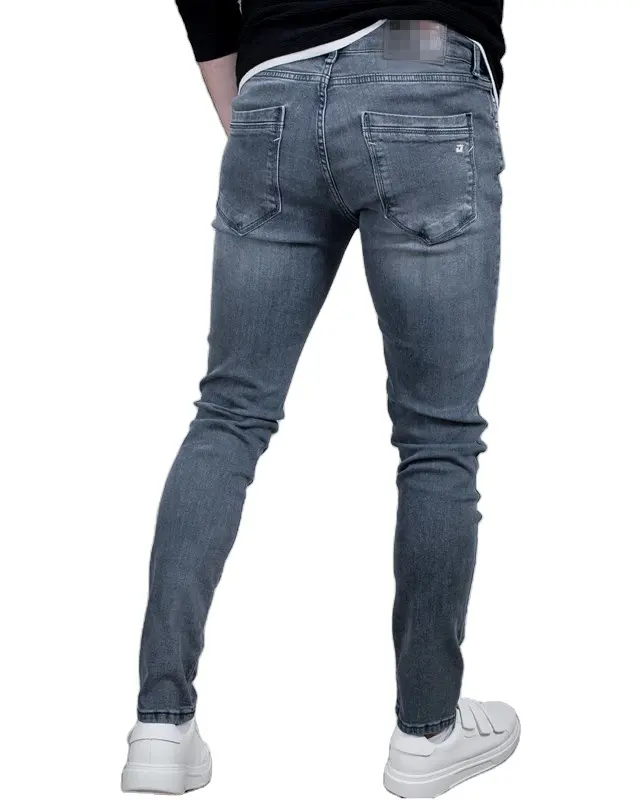 Fesyen saat ini di Eropa dan Amerika Serikat desain terbaru celana anak laki-laki kurus musim gugur jeans kasual tampan