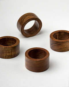 Anillos de Servilleta Redondos de Madera Estilo Vintage 4.5cm Duraderos Hechos a Mano Decoración de Mesa Accesorios para Bodas - Product Image 1