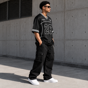 เสื้อกีฬาตาข่ายแขนสั้นคอวีสำหรับทีมกีฬา ขายส่ง เสื้อซ้อมเปล่า - Product Image 2