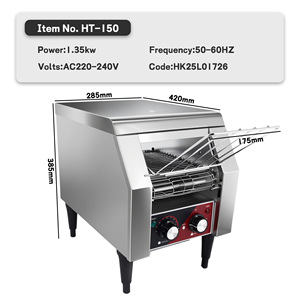 Tostapane Elettrico Commerciale a Nastro Trasportatore per Ristoranti e Panetterie, 220V, 1350W, 180 Pezzi/Ora, in Vendita - Product Image 5