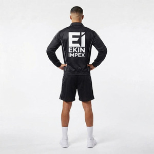Custom Logo <b>Men</b> Tracksuit Set Long Sleeve Zip Up Track <b>Jacket</b> And Shorts Two Piece <b>Summer</b> Streetwear Sportswear - Product Image 4