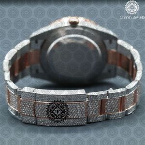 Reloj Charm_Jewells de Lujo en Acero Inoxidable, Caja de 40 mm, Movimiento Mecánico Analógico, Fecha Automática, Estilo Vintage para Hombre con Detalles de Diamantes - Product Image 4