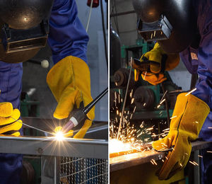 Extreme Heat Resistant Cow Split Leather Welding Gloves Heavy Duty Industrial Kevlar Thread <b>Stitched</b> Safety Firefighting Gloves - Product Image 5