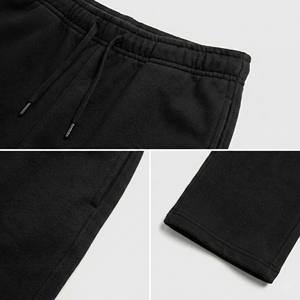 Wholesale <b>Men's</b> Solid Black Wide Leg Sweatpants Custom Heavyweight Cotton <b>Loose</b> <b>Fit</b> Baggy Mid Waist Formal <b>Joggers</b> - Product Image 4