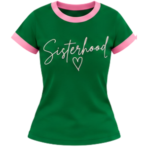   Camiseta verde para mujer de Sisterhood, camiseta de manga corta con cuello redondo y estampado gráfico, informal, elegante y cómoda, inspirada en la hermandad - Product Image 1