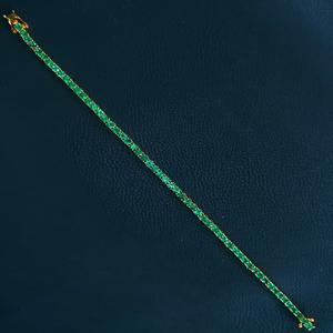 Bracelet tennis classique en acier inoxydable 316L, 10/14/18 carats, fait main, design Rivera, pierre de 3,20 mm, longueur 7,5 pouces, cadeau unisexe - Product Image 5