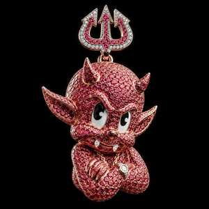 Rapper Jewelry Bling Red <b>Devil</b> Cartoon Pendant 925 Silver With Moissanite With Rhodium Plated Fine Jewelry Pendants & Charms - Product Image 3