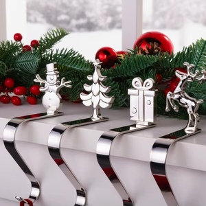 Custom Logo Metal Christmas <b>Stocking</b> <b>Holder</b> for Holiday Gift and Decoration feltsocks - Product Image 1