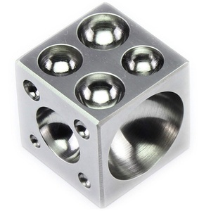 JIPSY Jewelry Stainless Steel Dapping Block 1.5" Inch Square Forming <b>Tool</b> Half Sphere Dome Shaping Block 17 Sizes Cavities - Product Image 1