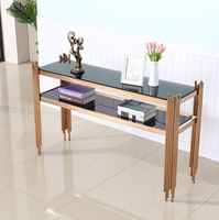 Table console moderne en métal plaqué or et marbre, design créatif, durable, écologique, pour entrée, couloir, hôtel, bureau, Inde