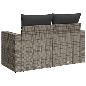 Sofá de Jardín de Ratán PE Gris con Patas Ajustables Medianas, Muebles de Exterior Cómodos y Elegantes - Product Image 6