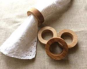 Anillo para Servilletas de Madera de Acacia Estilo Vintage, Decoración para Mesa de Comedor, Anillo para Servilletas para Bodas y Hogar, Artículo de Decoración para el Hogar al Mejor Precio - Product Image 6