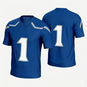 Maillots de football américains imprimés avec nom d'équipe personnalisé, respirants, séchage rapide, 100 % polyester, manches courtes, toutes saisons, pour hommes - Product Image 1
