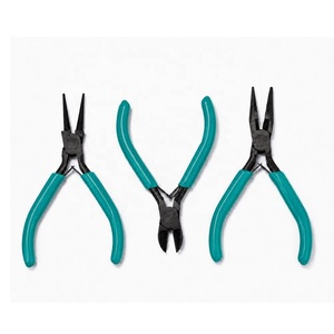 Stainless Steel Jewelry Pliers <b>Set</b> With <b>Pink</b> Purple Blue Handles For DIY Beading Wirework Craft <b>Tools</b> - Product Image 3