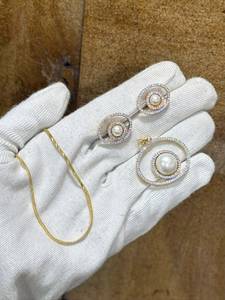 AAA Gold Plated Zircon Trendy Pendant Necklace <b>Set</b> <b>Indian</b> Wedding Bridal Engagement Anniversary <b>Jewelry</b> ODM - Product Image 4