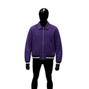 Blouson bomber violet moderne en gros – Vêtement d'extérieur élégant, léger, qualité supérieure, style universitaire, pour usage quotidien et décontracté en extérieur - Product Image 1