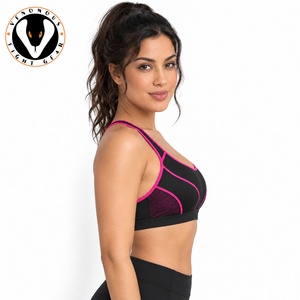 High Quality Women's <b>Racerback</b> Sports <b>Bra</b> with Front Logo Comfortable Support Lightweight Fabric for Fitness & Daily Workouts - Product Image 2
