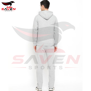 Comfortable Wholesale Rate <b>Men's</b> Plain Athletic Tracksuits Premium Quality Heavyweight <b>Fleece</b> Zip-Up Hoodie & <b>Jogger</b> Sets - Product Image 4