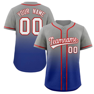 Custom Baseball Jersey Orange Blue Gradient Sublimated Print Short Sleeve Unisex Moisture Wicking Adult Regular Fit - Product Image 2