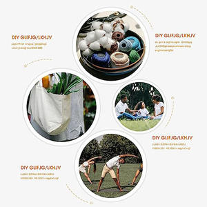 Sac fourre-tout en toile de coton personnalisé de taille moyenne avec longue poignée - Product Image 6