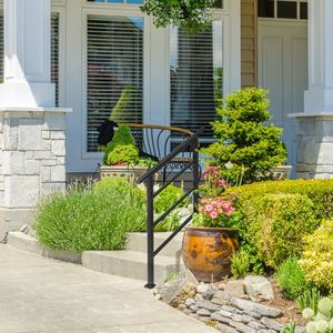 Corrimano in Ferro Battuto Nero per Gradini Esterni da 1-3 Gradini, Kit di Facile Installazione, Dispositivi di Assistenza - Product Image 4