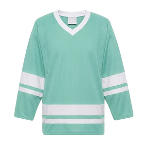 Wholesale dark heather <b>light</b> green Ice Hockey Jersey Breathable professional athletic jersey durable mesh fabric sports uniform - Product Image 1