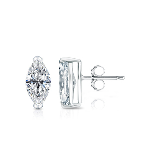 Women's <b>Cute</b> Water Drop Fashion Jewelry 925 Silver Custom HPHT CVD Solitaire Marquise Lab Grown Diamond Engagement Stud <b>Earrings</b> - Product Image 6