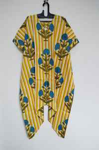 Robe kaftan bohème en coton indien faite à la main, confortable, idéale pour la plage - Product Image 6