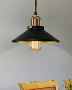 Industrial Metal Pendant Light Black Hanging Ceiling <b>Lamp</b> Vintage Loft <b>Kitchen</b> Dining Room Indoor Decorative Lighting - Product Image 4