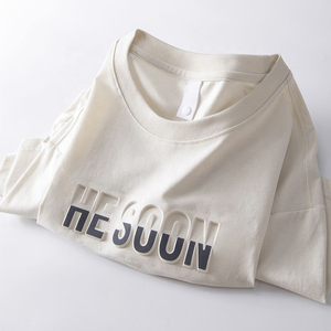 T-shirt surdimensionné pour homme avec logo en relief, t-shirt personnalisé, streetwear, mode, coupe ample, t-shirt décontracté pour homme, vente en gros - Product Image 3