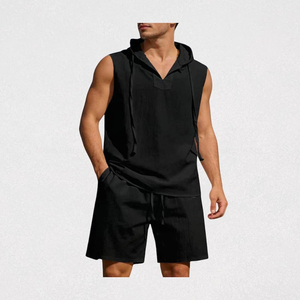 Conjunto de Dos Piezas de Sudadera con Capucha y Pantalones Cortos Cómodos, Ropa Informal Relajada para un Estilo Moderno - Product Image 2